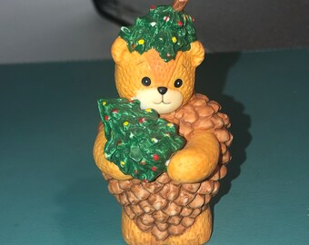 Vintage Enesco Ceramic figurine Dress like a pinecone
