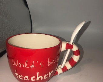 Worlds greatest teacher ceramic mug Sandra Magnasom