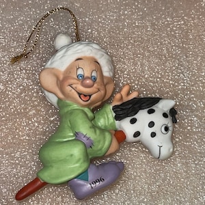 Vintage DISNEY Christmas Ornament Snow White and the Seven Dwarfs DOPEY