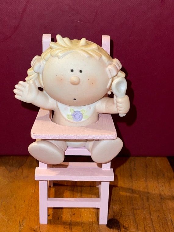 Vintage George Good Ceramic Figurine Bumpkins Baby and Highchair