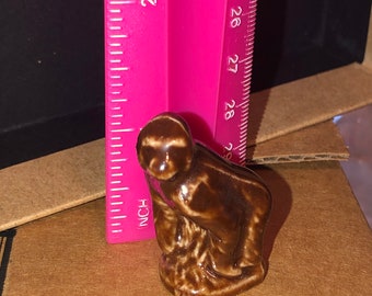 Tea rose Wade whimsy vintage figurine brown ape