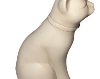 Vintage Stone Casting Cat Figurine - Ivory