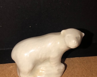 Vintage tea rose weed figurine white polar bear #2