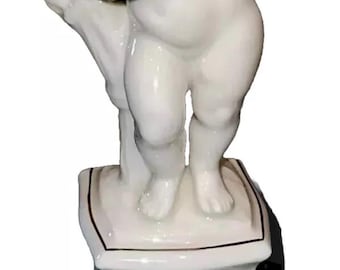 Rare Hutschenreuther Porcelain Cherub Figurine Holding Sickle Nice