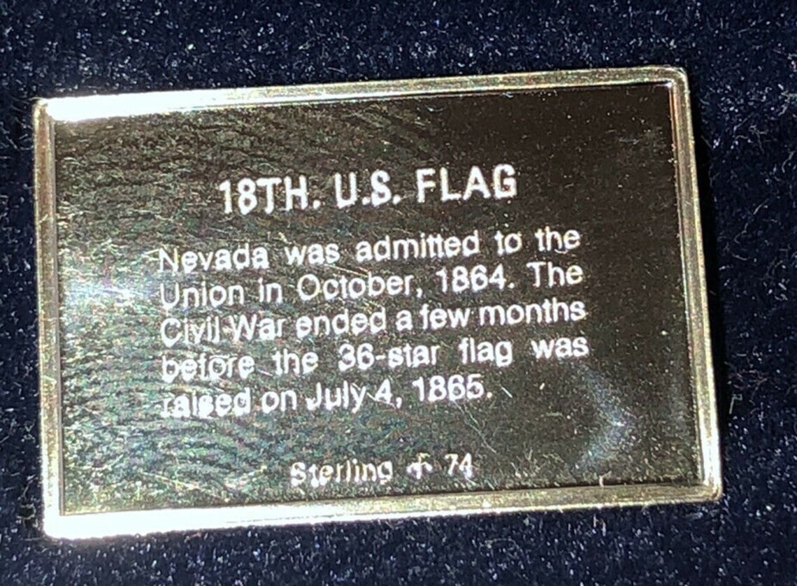 Franklin Mint Great Flags of America Miniingot Sterling Flag Etsy