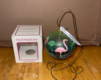 Handblown Glass Christmas Ornament Large Flamingo Herring Pelican To Remember