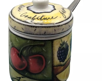 MSC Joie De Vivre Confiture Fruit Jam Jelly Jar Canister With Lid  Fun