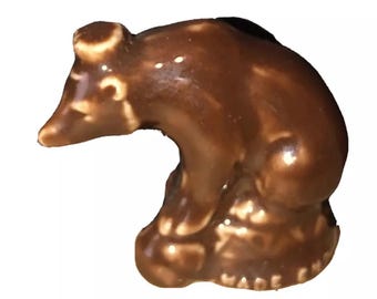 Wade whimsy figurine England Tea rose Brown Circus Bear Fun