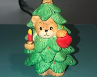 Vintage Enesco Ceramic figurine Dress like a Christmas tree