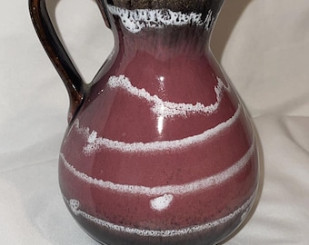 MCM Carstens Ewer Pitcher Vase Mauve White Gold Black Germany 6” Tall