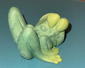 Vintage Raccoon Ceramic Bisque Gray Mini Figurine