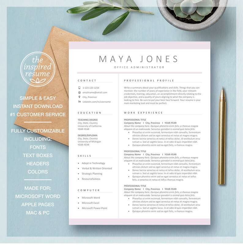 word resume template mac