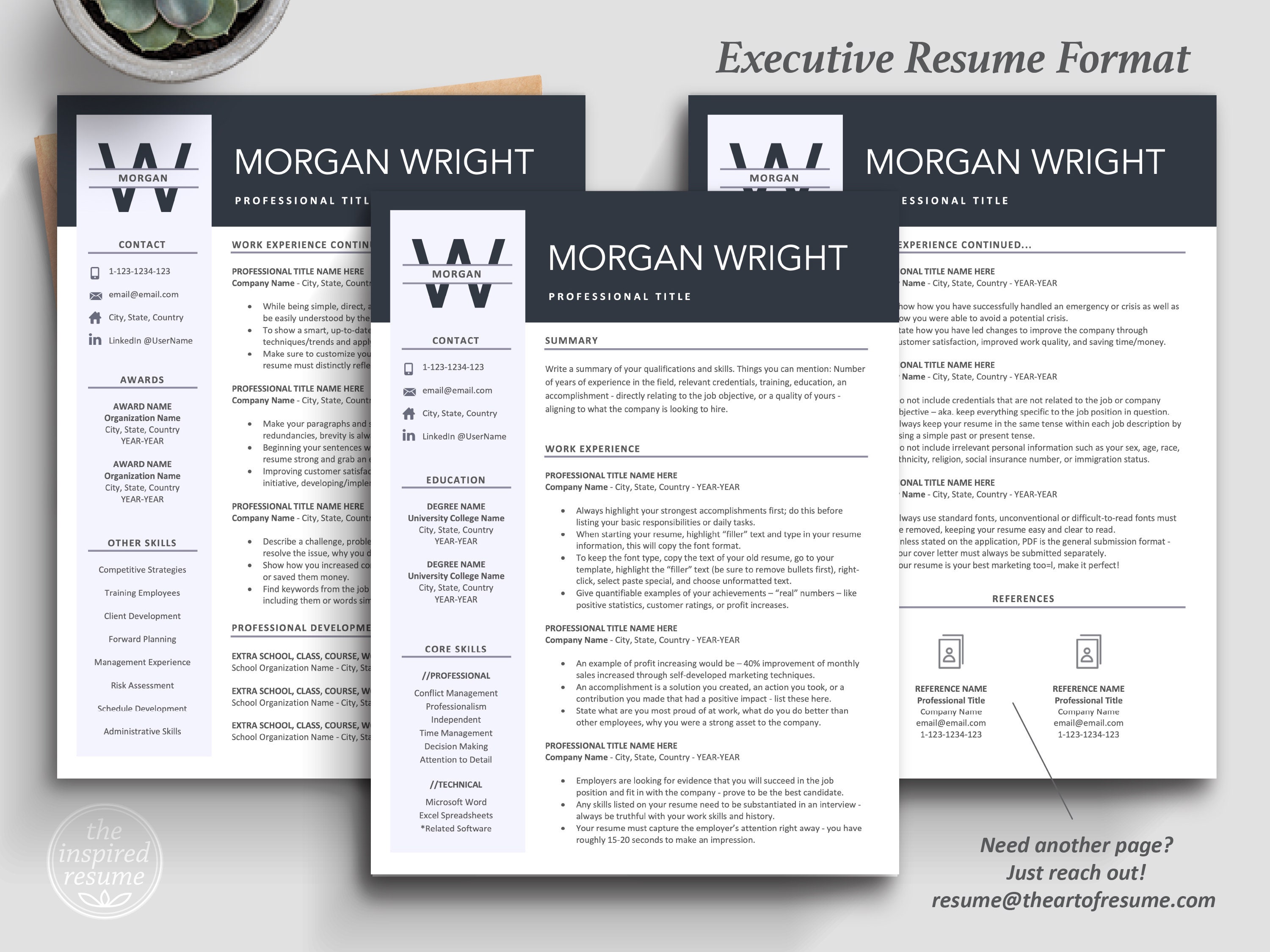 Resume CV Template Google Docs, Word, Mac Pages | Modern Resume, Clean ...