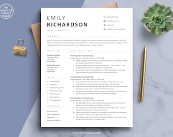 Professional Resume Templates (MS Word & Mac Pages) Modern Resume Format, Simple Resume Design, Editable Resume, Executive Resume CV