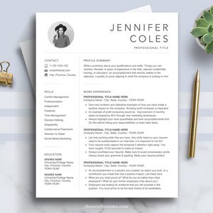 CV-mall med foto, CV-CV, CV med bild, CV-mall, personligt brev, minimalistiskt CV, rent CV, arbets-CV