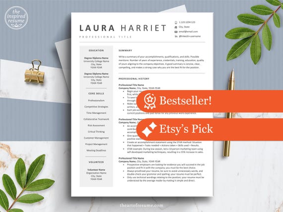 Resume Template (Google Docs, MS Word, Mac Pages) Editable Professional Resume Template Design (Lebenslauf Resume CV Template Download 2026)