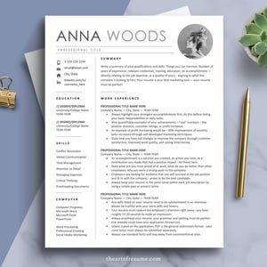 Professional Resume with Photo Insert | Modern Resume Template | Creative Resume CV Template Design | Editable Resume