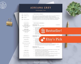 Professional Resume Template, Executive Resume Templates, Modern CV Template, 1 2 3 Page Resume + Cover Letter, Executive Resume Design