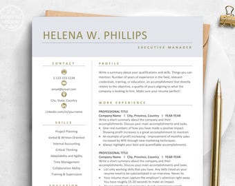 Professional Resume Templates Word & Pages, Modern Resume, Executive, CV Template, Cover Letter, Editable Resume, Curriculum Vitae 2025