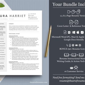 The Art of Resume Templates | Professional Modern Resume CV Template Maker 3, Cover Letter, Reference Page, Mac, PC, A4 Paper, US size, Microsoft Word. Apple Pages, Google Docs, Chromebook