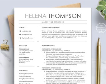 Modern Resume Template Bundle for Word & Mac Pages | Professional Resume with Cover Letter, Simple Resume Design, Executive C-Level Format