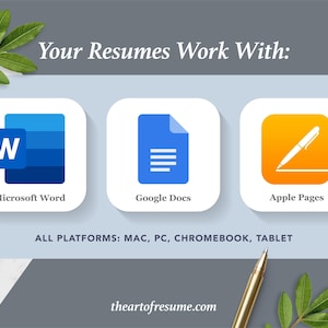The Art of Resume Templates | ATS Friendly Compatible Resume CV Design Template Bundle, Instant Download Bundle for Google Docs, Apple Pages, Microsoft Word, Mac, PC, Chromebook, Tablet
