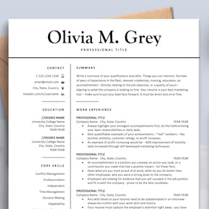 Plantillas de currículum ejecutivo para Word y Apple Pages, plantilla de currículum profesional, paquete de currículum moderno con carta de presentación, gerente, venta minorista, ventas