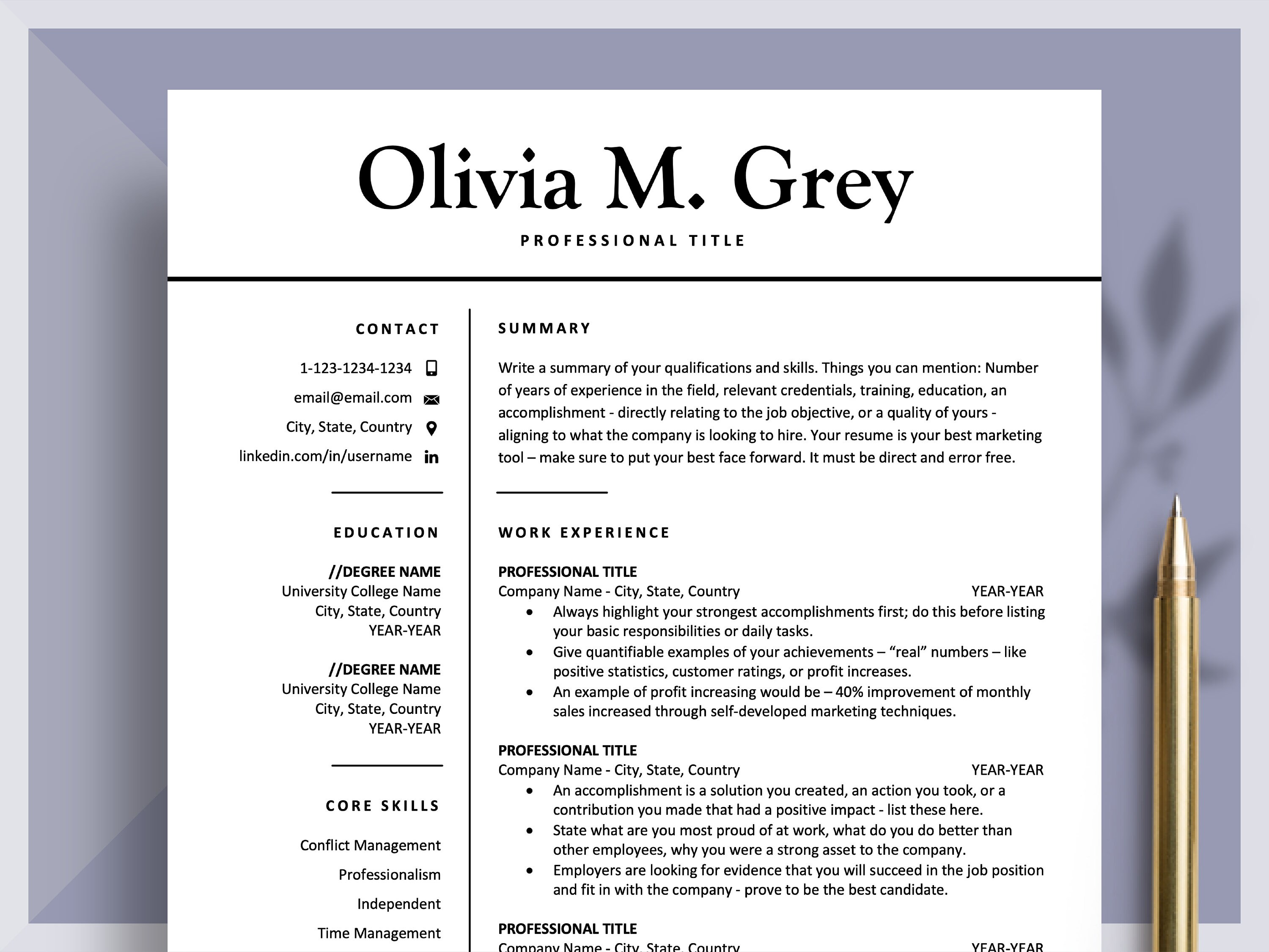 Paper & Party Supplies Stationery Resume Writer Guide With Tips ...