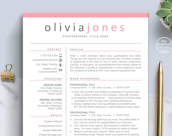 Creative Resume CV Template for Word & Mac Pages | Professional Resume Design with Free Cover Letter, Modern Resume for Job Curriculum Vitae
