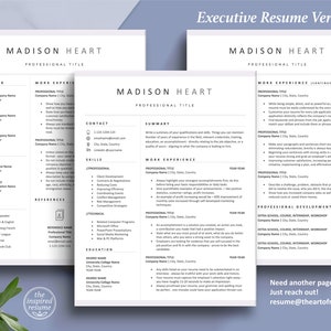 Clean Resume CV Template for Word & Mac Pages, Cover Letter | 1, 2, 3 ...