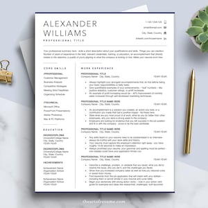 Plantilla de CV de director ejecutivo para Word y Mac / Descarga de plantillas de CV, CV empresarial, contabilidad, TI, director, gerente, ingeniero