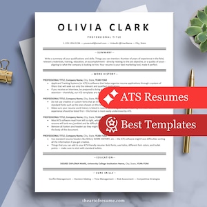 Plantilla de CV sencilla (2026), CV moderno, CV Word, Mac Pages, Profesor, Oficina, Administración, RR. HH.