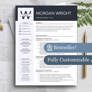 Resume CV Template (Google Docs, Word, Mac Pages) Modern Resume, Clean Resume, Professional Resume CV, Business, Admin, Marketing, Executive