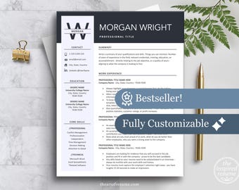 Resume CV Template (Google Docs, Word, Mac Pages) Modern Resume, Clean Resume, Professional Resume CV, Business, Admin, Marketing, Executive