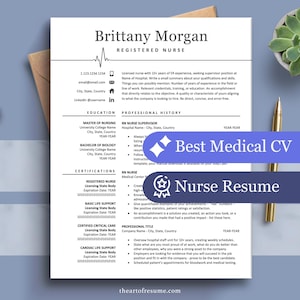 Nursing Resume Template | Doctor Resume Templates | Medical Resume | RN Nurse Resume  | Healthcare Resume Template | Medical Student Grad CV
