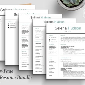 The Inspired Resume | Student No Work Experience 5 Page Resume CV Template Design Bundle