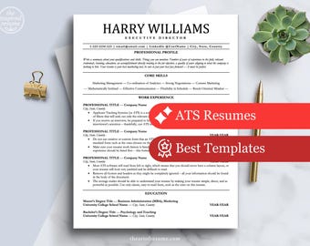 ATS Resume Templates Google Docs, Word, Mac Pages | CV Template, Cover Letter, Executive Resume Template, Modern Resume, Simple Clean Resume