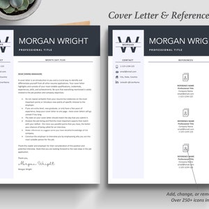 Inspired Resume Template | Executive C Suite Level Resume Template Bundle | Free Cover Letter and ReferencePage