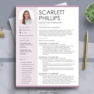 Resume Template with Photo Insert | 1 2 3 Page Resume Cover Letter, Free Resume Templates for Word, Mac Pages, CV Picture, Elegant Resume
