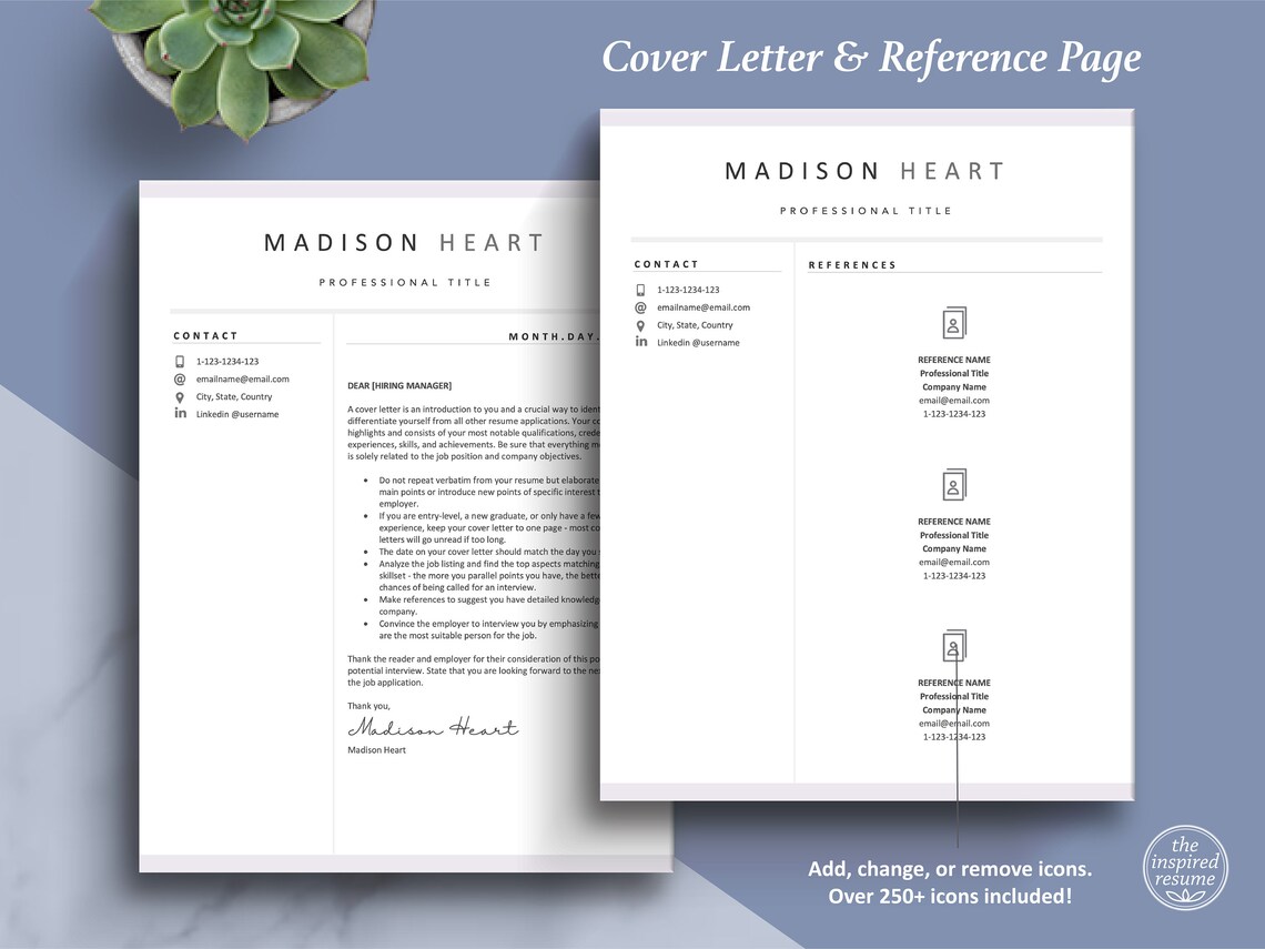 Clean Resume CV Template for Word & Mac Pages, Cover Letter | 1, 2, 3 ...