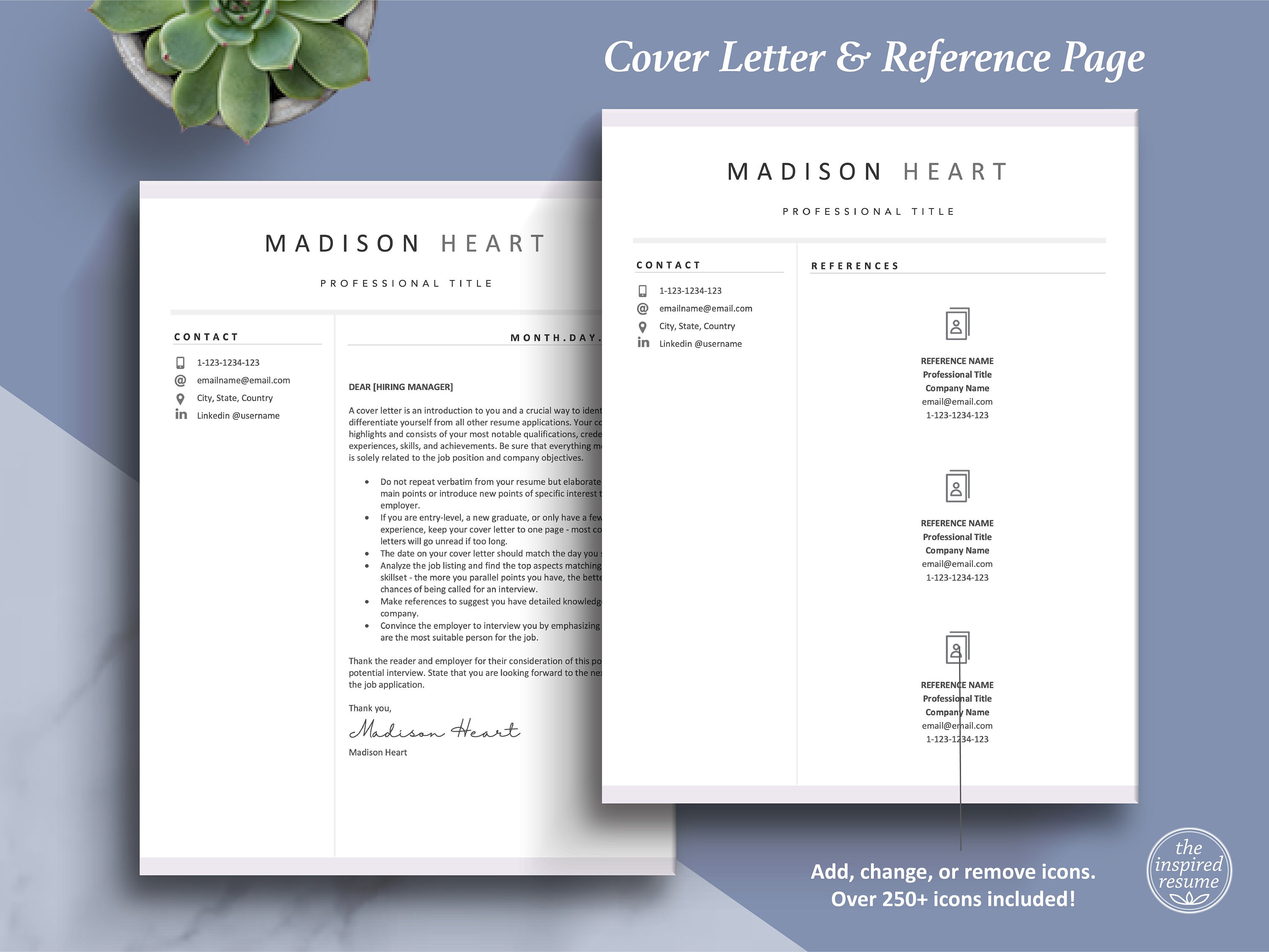 Clean Resume CV Template for Word & Mac Pages, Cover Letter | 1, 2, 3 ...