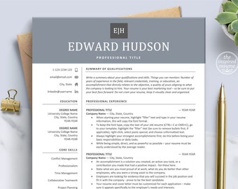 Executive Resume Template for Word & Pages | Modern Resume, Cover Letter, 1 2 3 Page C-Suite Resume Design Format, Digital Curriculum Vitae