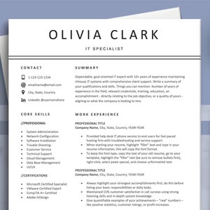 Clean Resume Template , Simple Resume Template, Modern Resume, CV Template, Resume Word, Mac Pages, 2025, Teacher, Office, Admin, HR