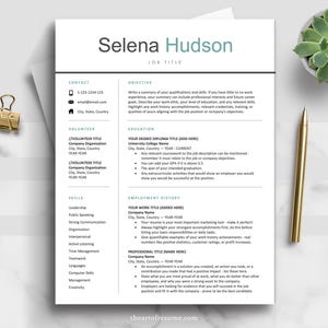 The Art of Resume | Professional Modern Executive Blue Teal Resume CV Template Bundle Maker with Free Cover Letter | Download Blue Teal Resume CV Design Any Job Career