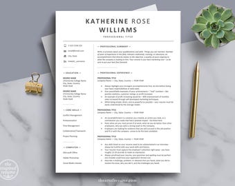 Curriculum vitae semplice per Word e Mac Pages / Progettazione del curriculum con modello di lettera di presentazione, creatore di curriculum professionale da 1, 2, 3 pagine - Modelli di CV 2026