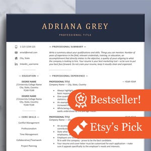 Professional Resume Template, Executive Resume Templates, Modern CV Template, 1 2 3 Page Resume + Cover Letter, Executive Resume Design