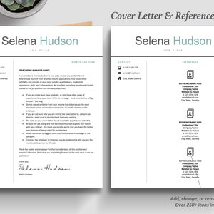 The Inspired Resume | Student No Work Experience Resume CV Template Design Bundle Cover Letter and Reference Page