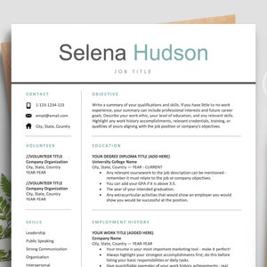 The Inspired Resume | Student No Work Experience Resume CV Template Design Bundle