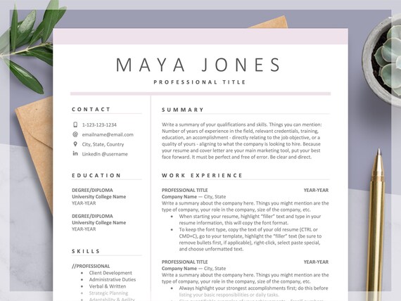 Teacher Resume For Download CV Template Professional For MS Word One 