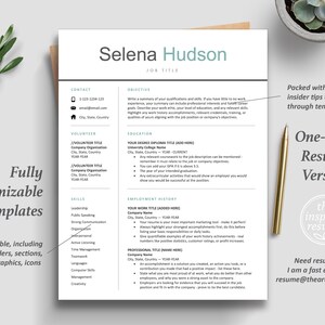 The Inspired Resume | Student No Work Experience Resume CV Template Design Bundle One Page